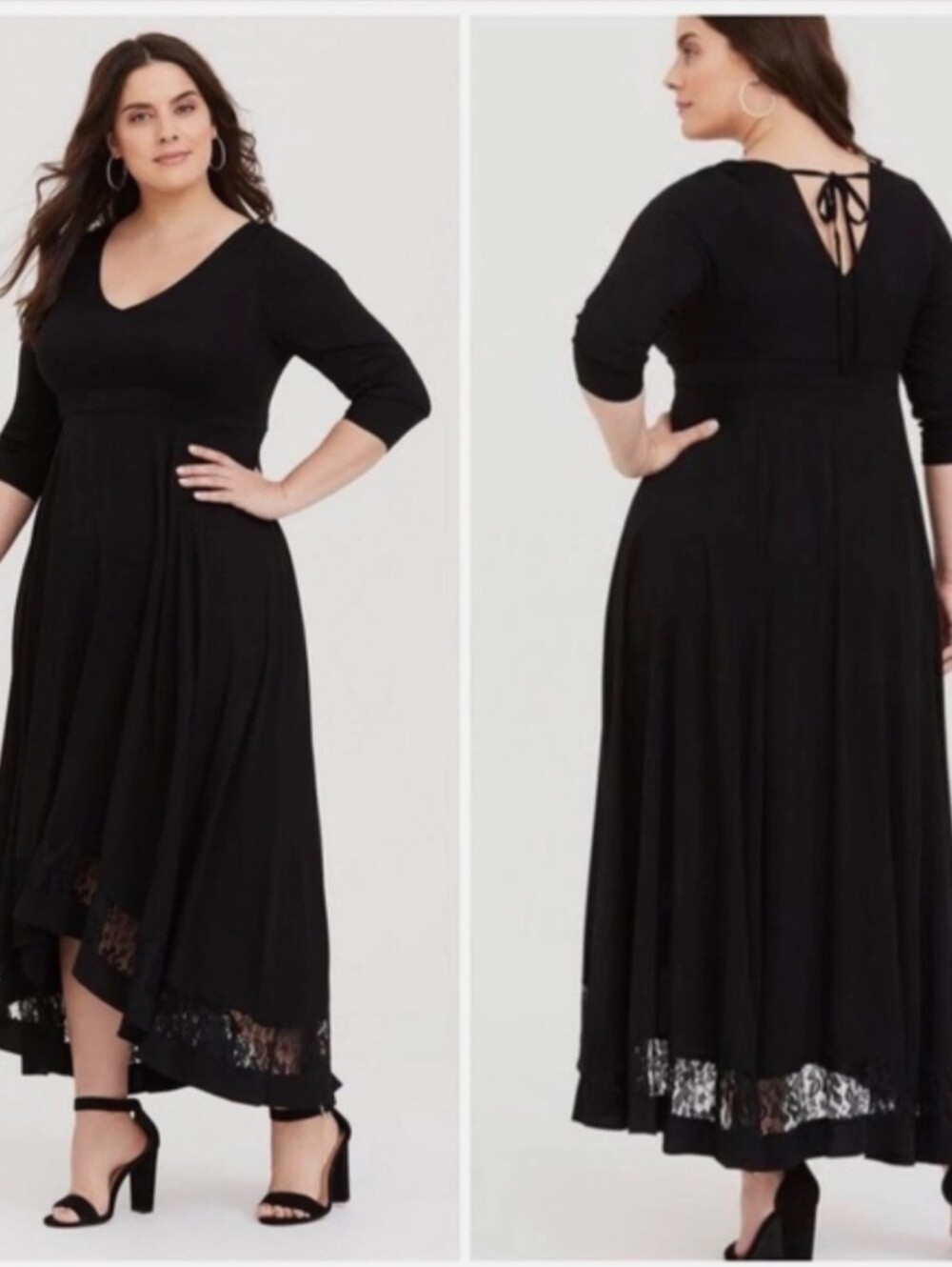 Torrid NEW Black Hi Low Maxi Dress Lace size